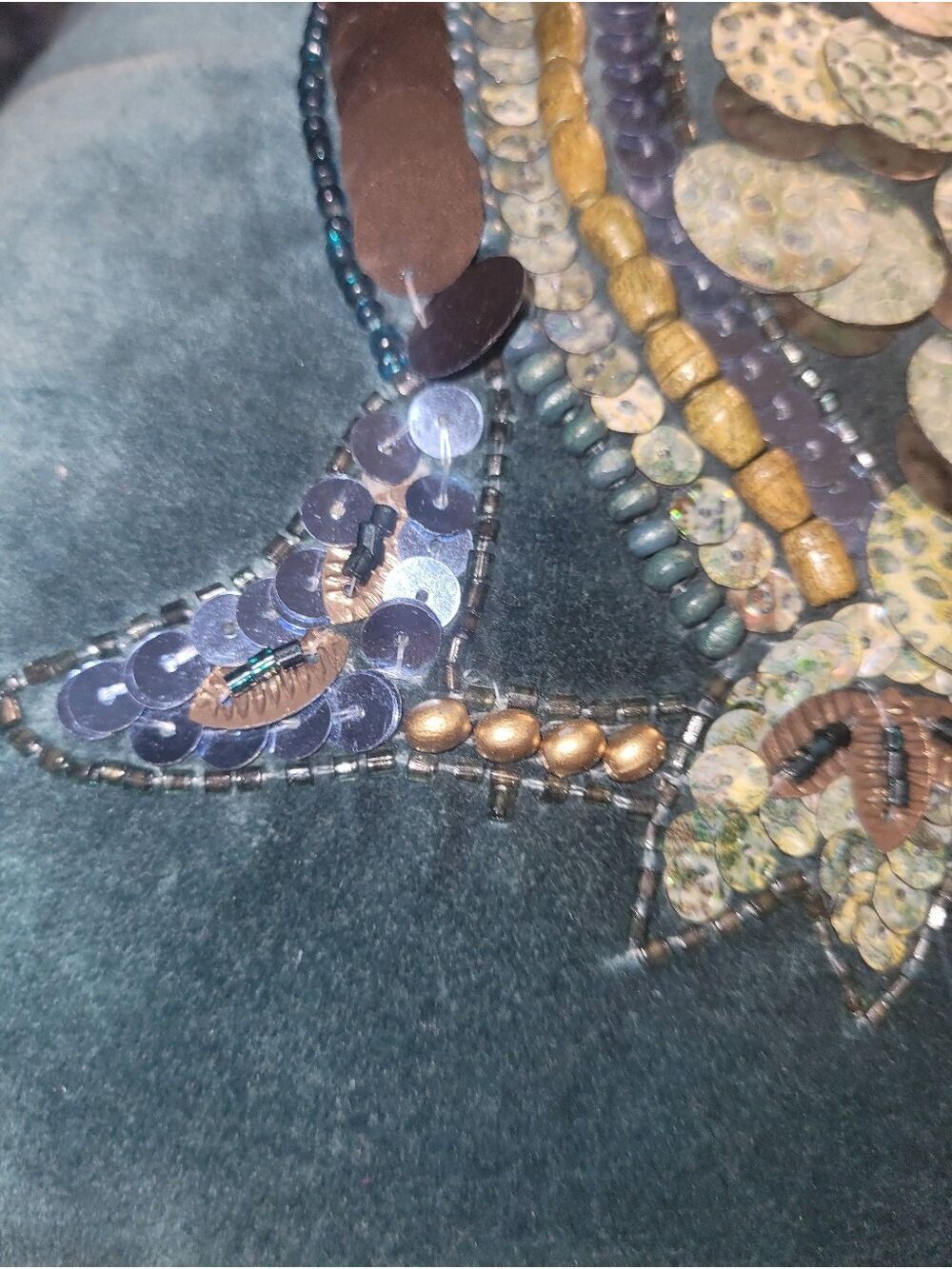 Pier 1 Velvet Boho Owl Pillow Beaded And Sequin - Picture 4 of 6